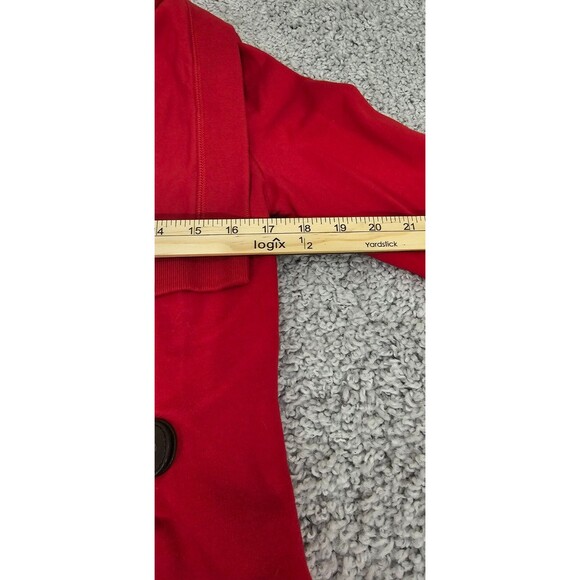 Vtg Ralph Lauren Womens Wrap Cardigan Shawl Collar Buckle French Terry Red Small - Picture 13 of 16